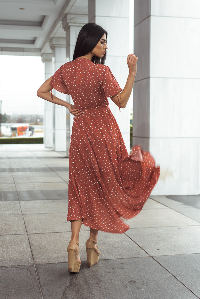 Φόρεμα μακρύ πουά