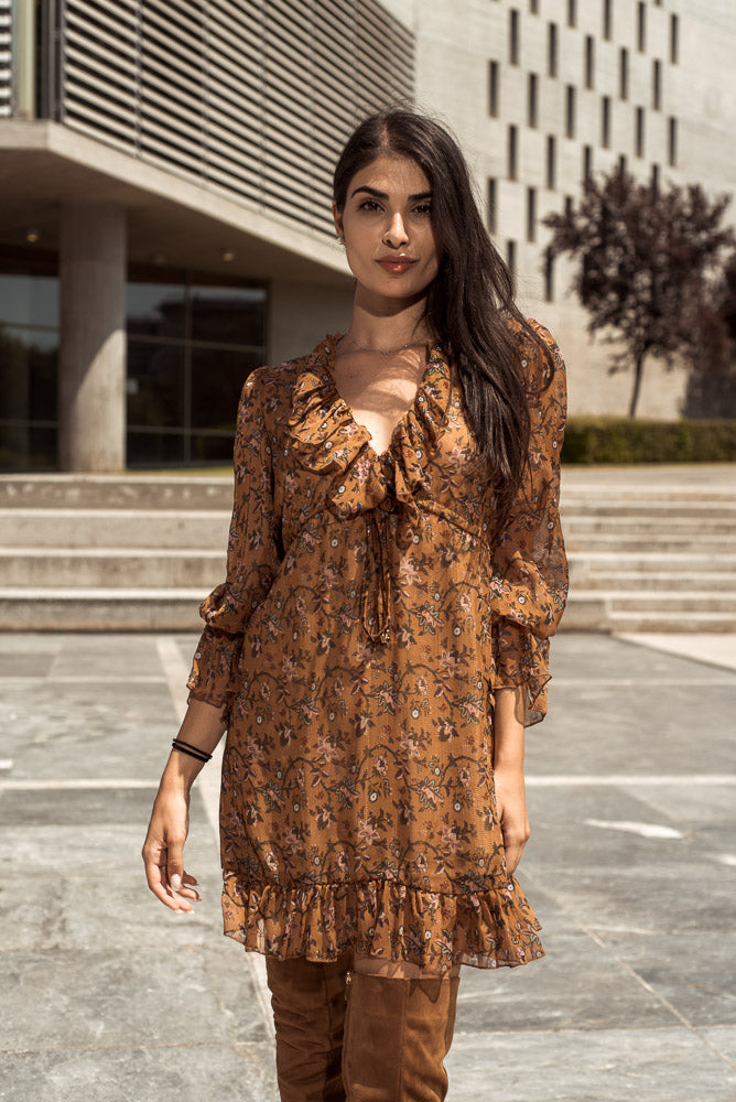 Φόρεμα mini/midi floral