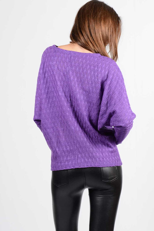 Μπλούζα πλεκτή νυχτερίδα