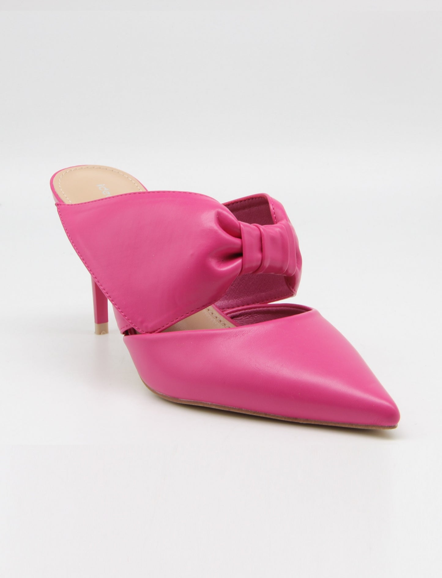 Mules δερματίνης με φιόγκο