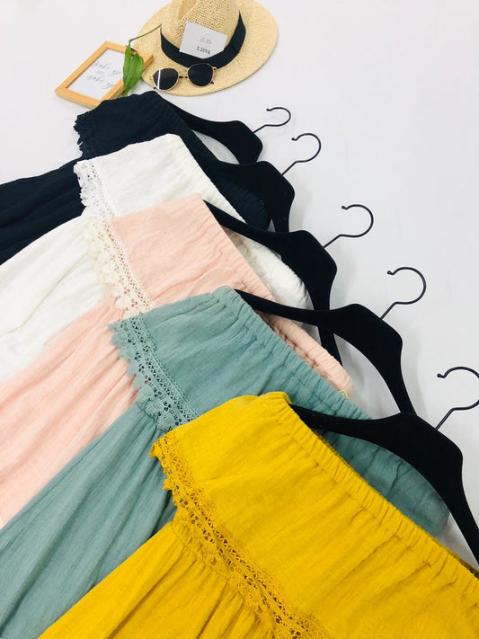 Φόρεμα maxi strapless με δανδέλα