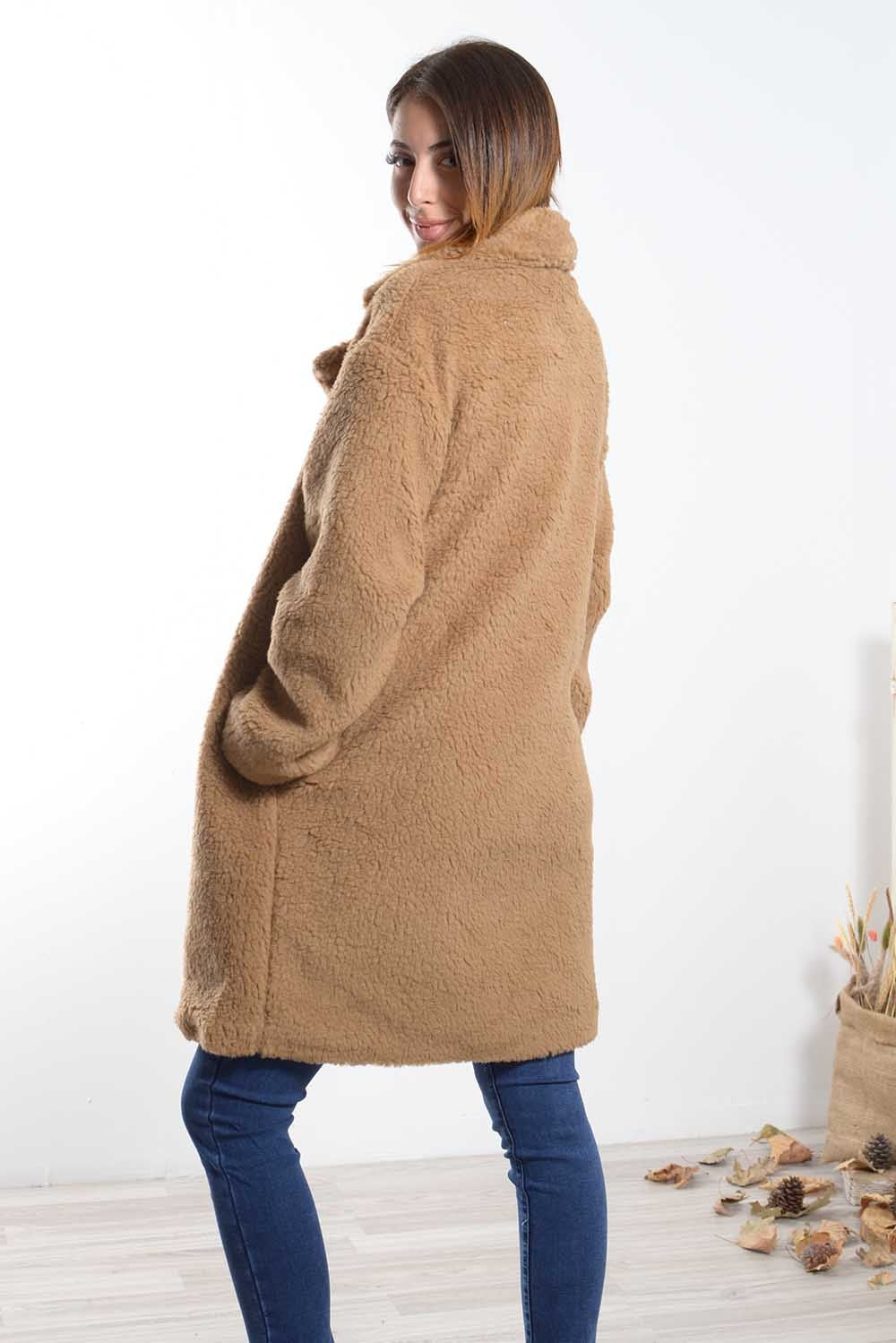 Παλτό midi μπουκλέ oversized