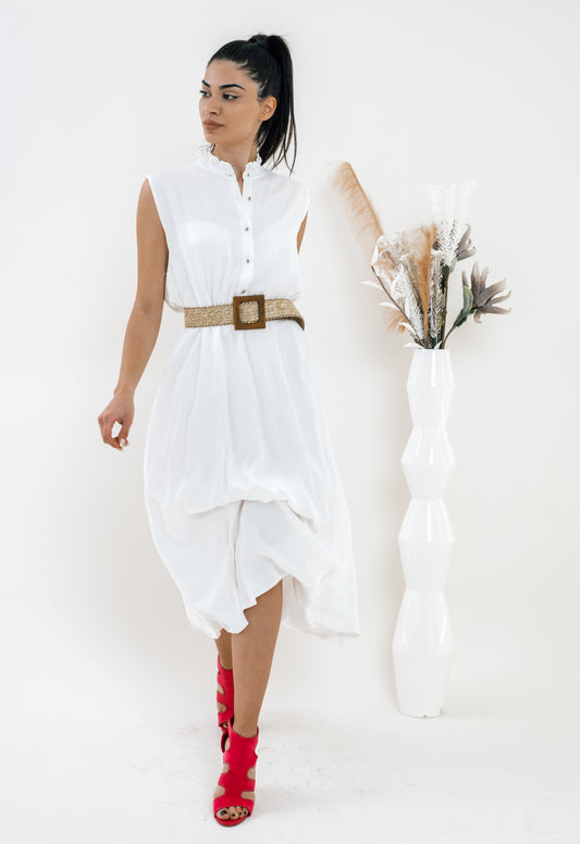 Φόρεμα midi αμάνικο