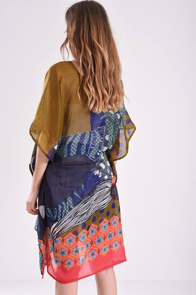 Καφτάνι πολύχρωμο βισκόζης