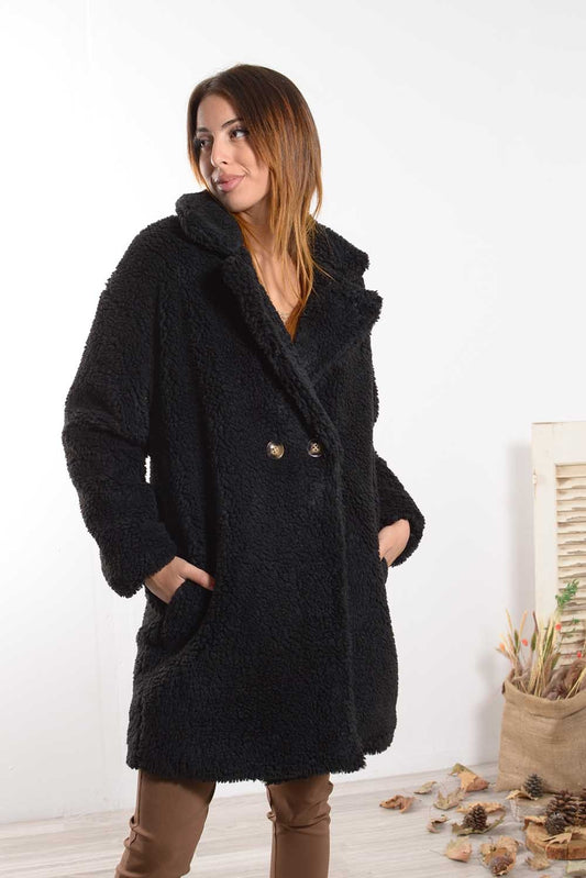 Παλτό midi μπουκλέ oversized