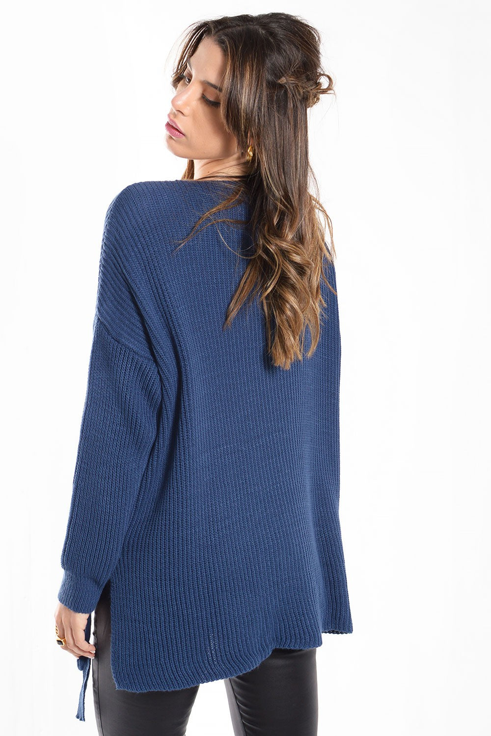 Μπλούζα πλεκτή με κορδόνι τούνελ