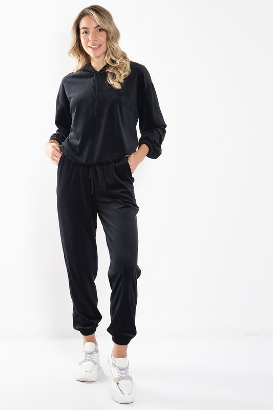 Σετ φόρμας βελουτέ μπλούζα - παντελόνι