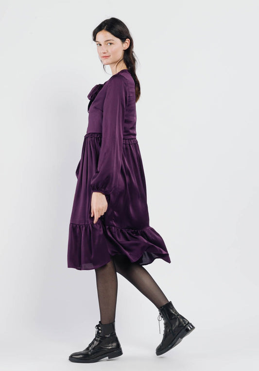 Φόρεμα midi romantic με βολάν