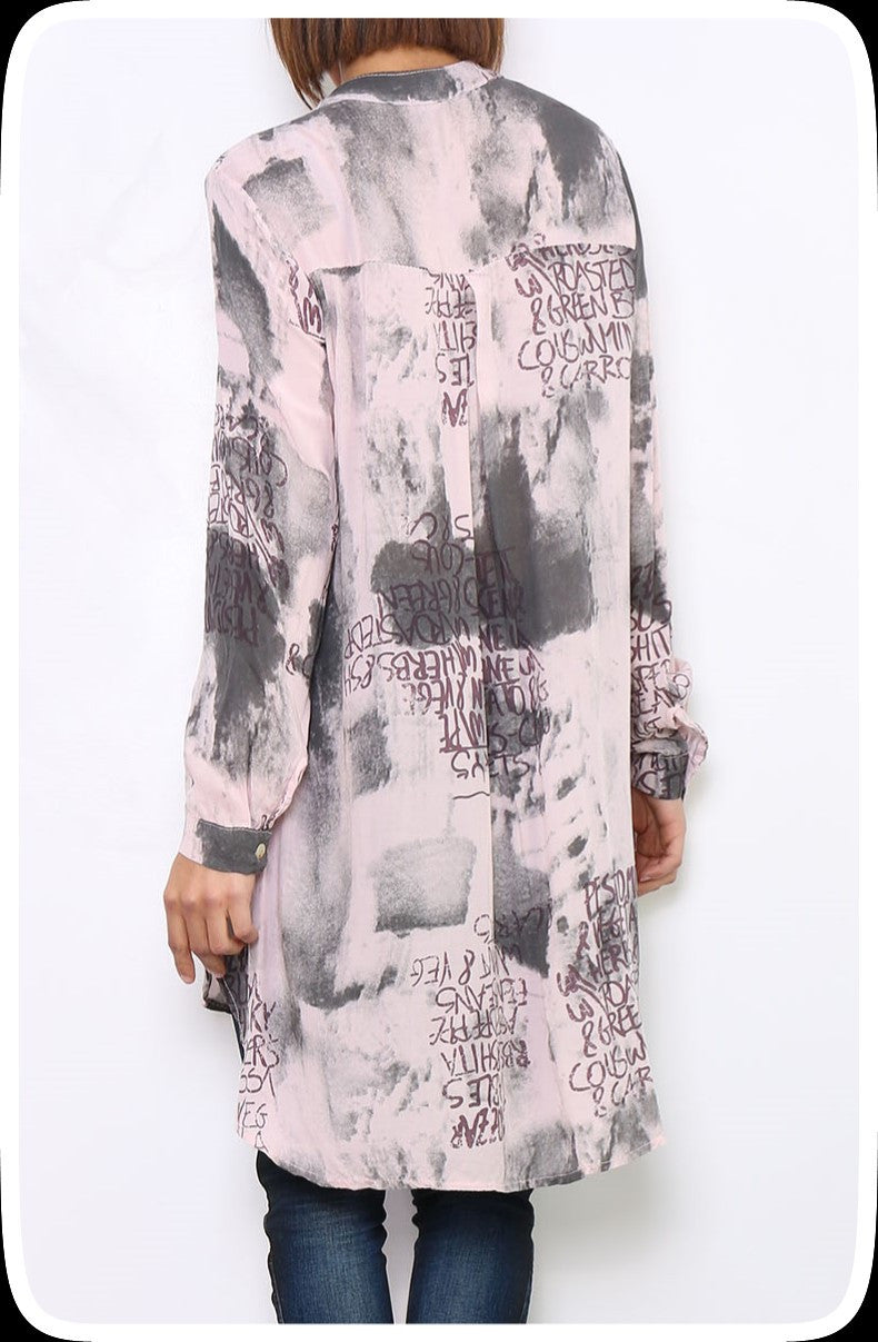 Πουκαμίσα ασύμμετρη εμπριμέ