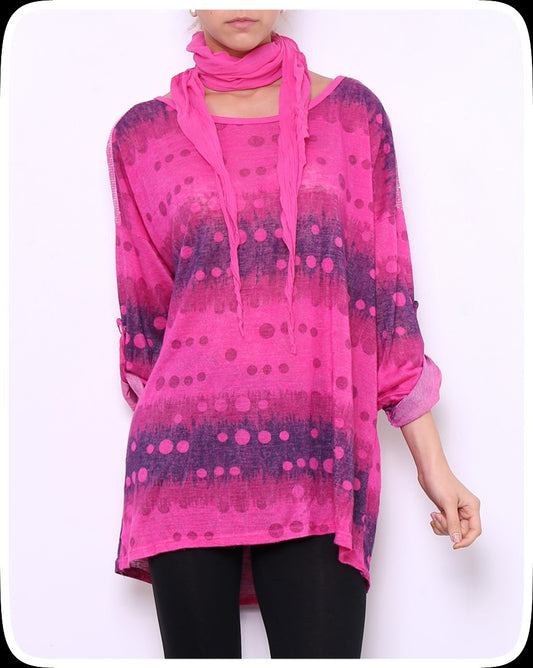 Μπλούζα πολύχρωμη με βούλες