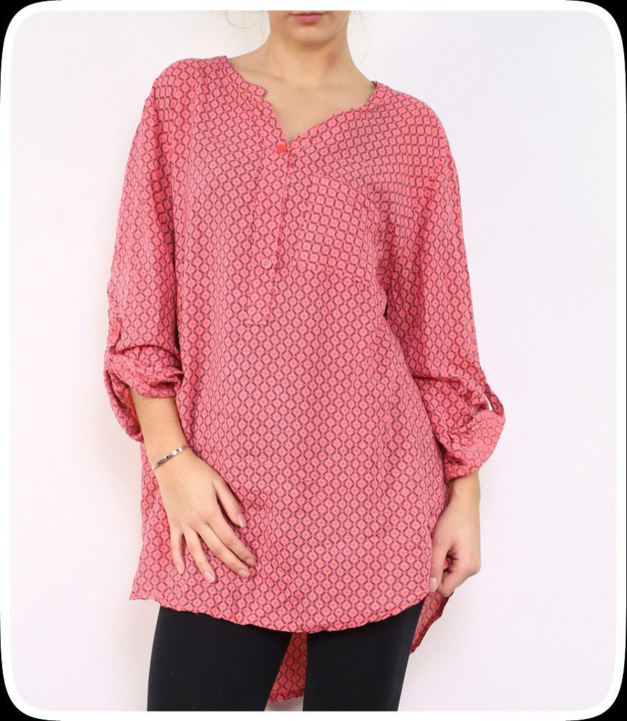 Πουκαμίσα ασύμμετρη με κουμπιά