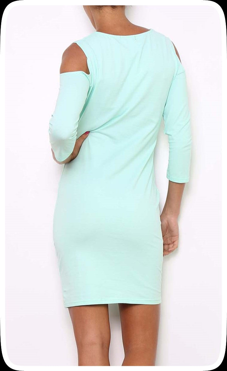 Φόρεμα βαμβακερό έξωμο