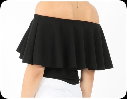 Κορμάκι strapless με βολάν scuba crep