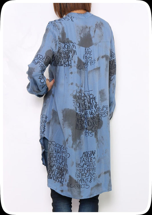 Πουκαμίσα ασύμμετρη εμπριμέ