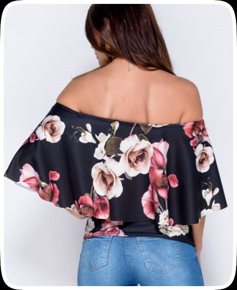 Μπλούζα strapless floral