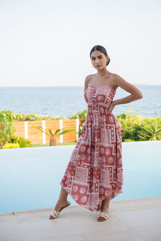 Ολόσωμη ζιπ κιλότ με μοτίφ