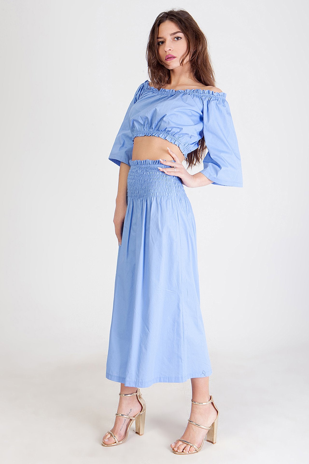 Set top cropped και φούστα