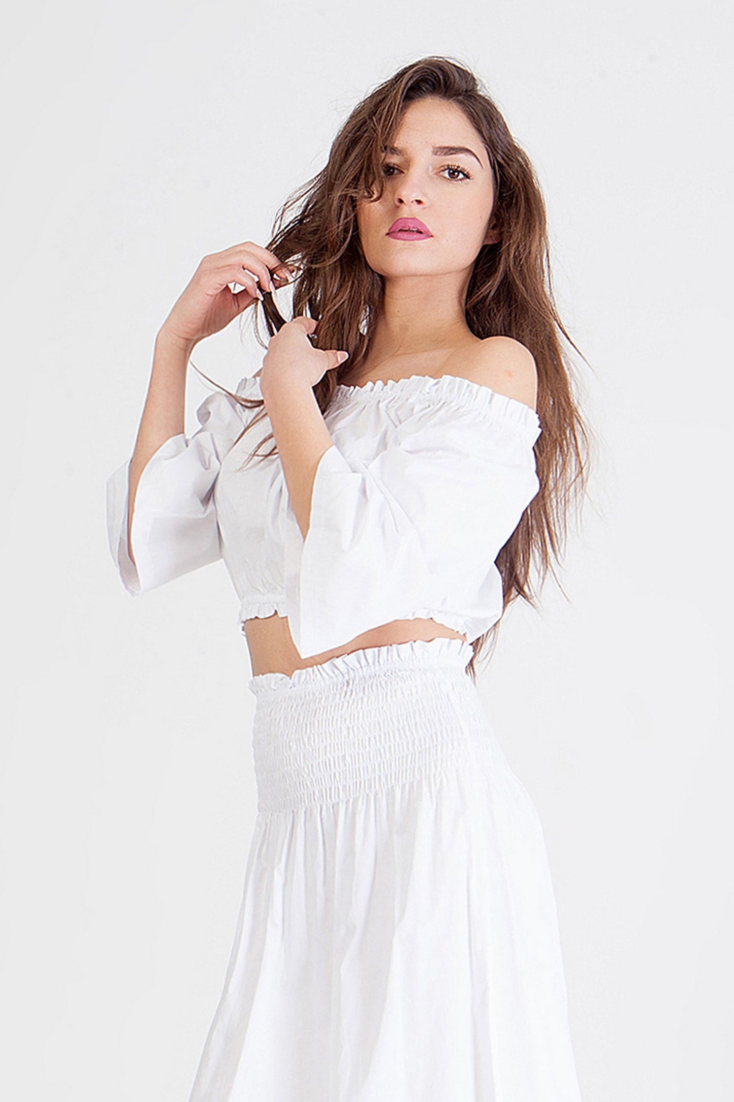 Set top cropped και φούστα