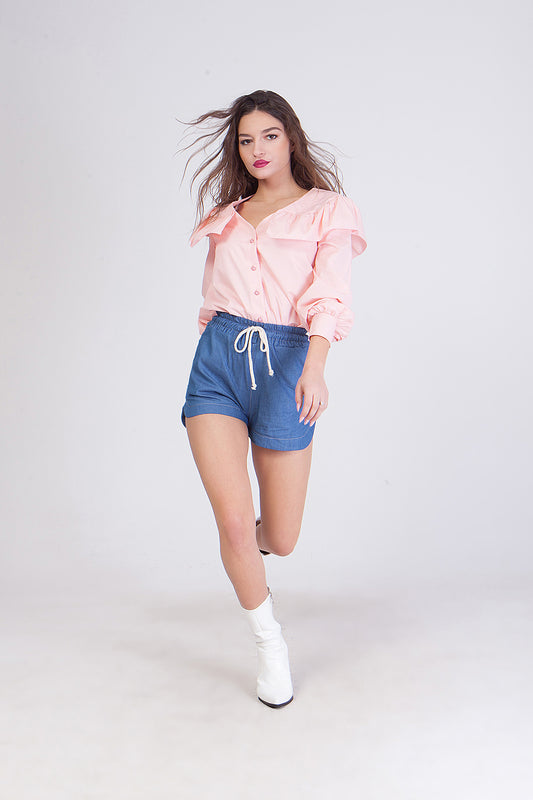 Πουκάμισο βαμβακερό με βολάν