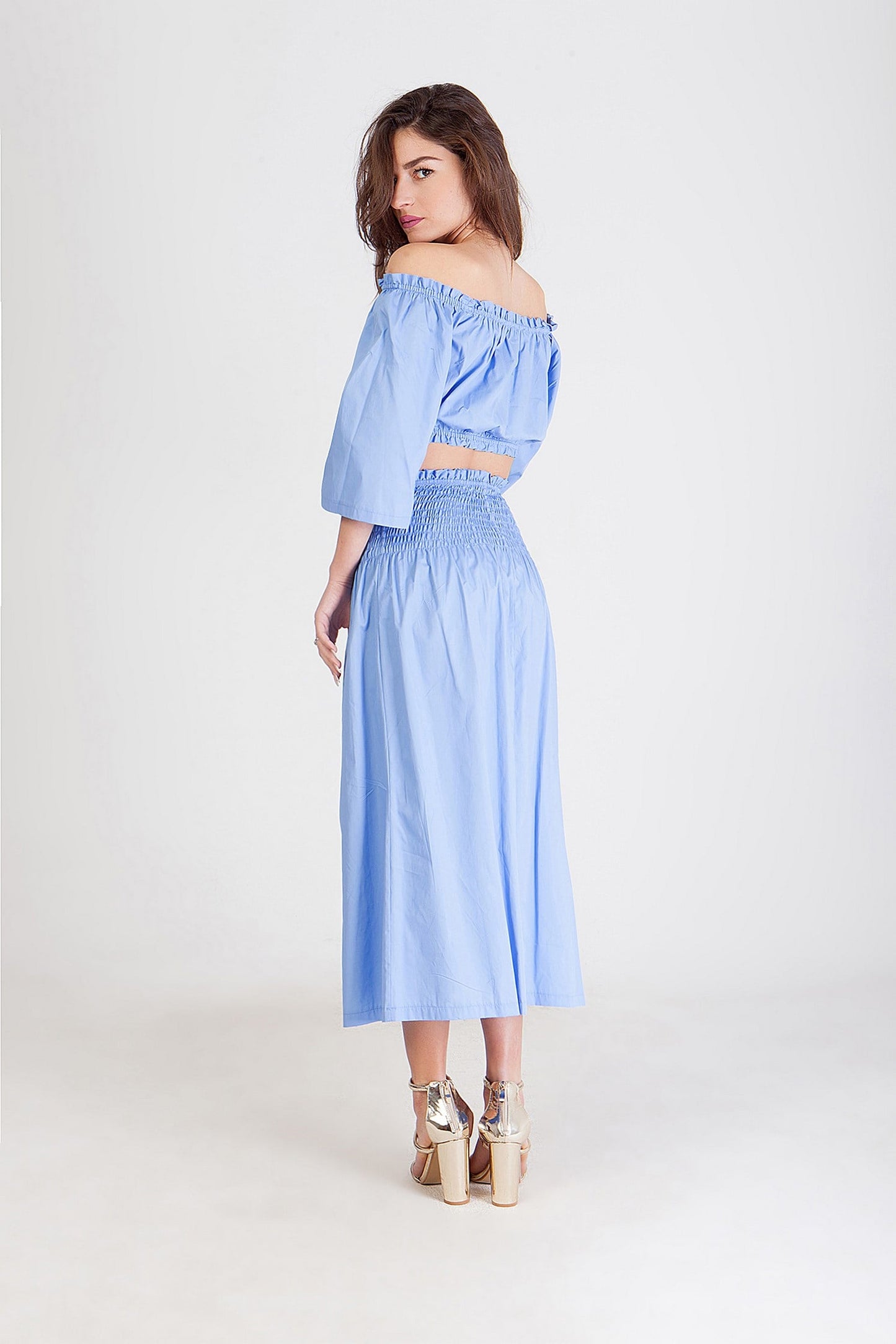 Set top cropped και φούστα