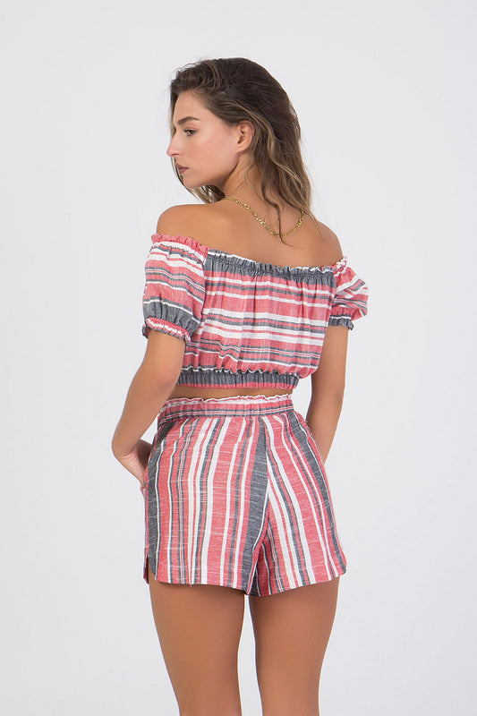 Σετ top & shorts ριγέ