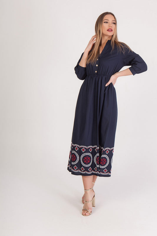 Φόρεμα maxi με κέντημα