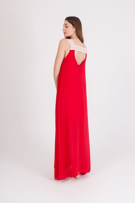 Φόρεμα αμάνικο maxi