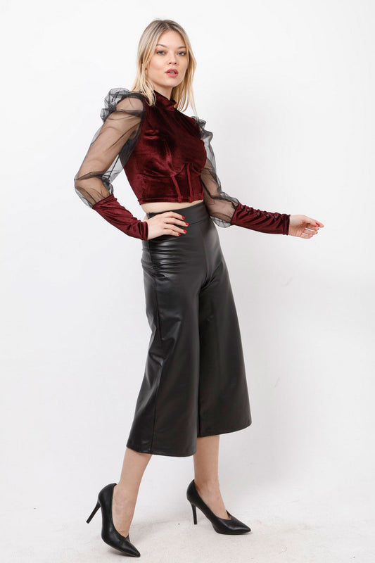 Top cropped βελούδινο