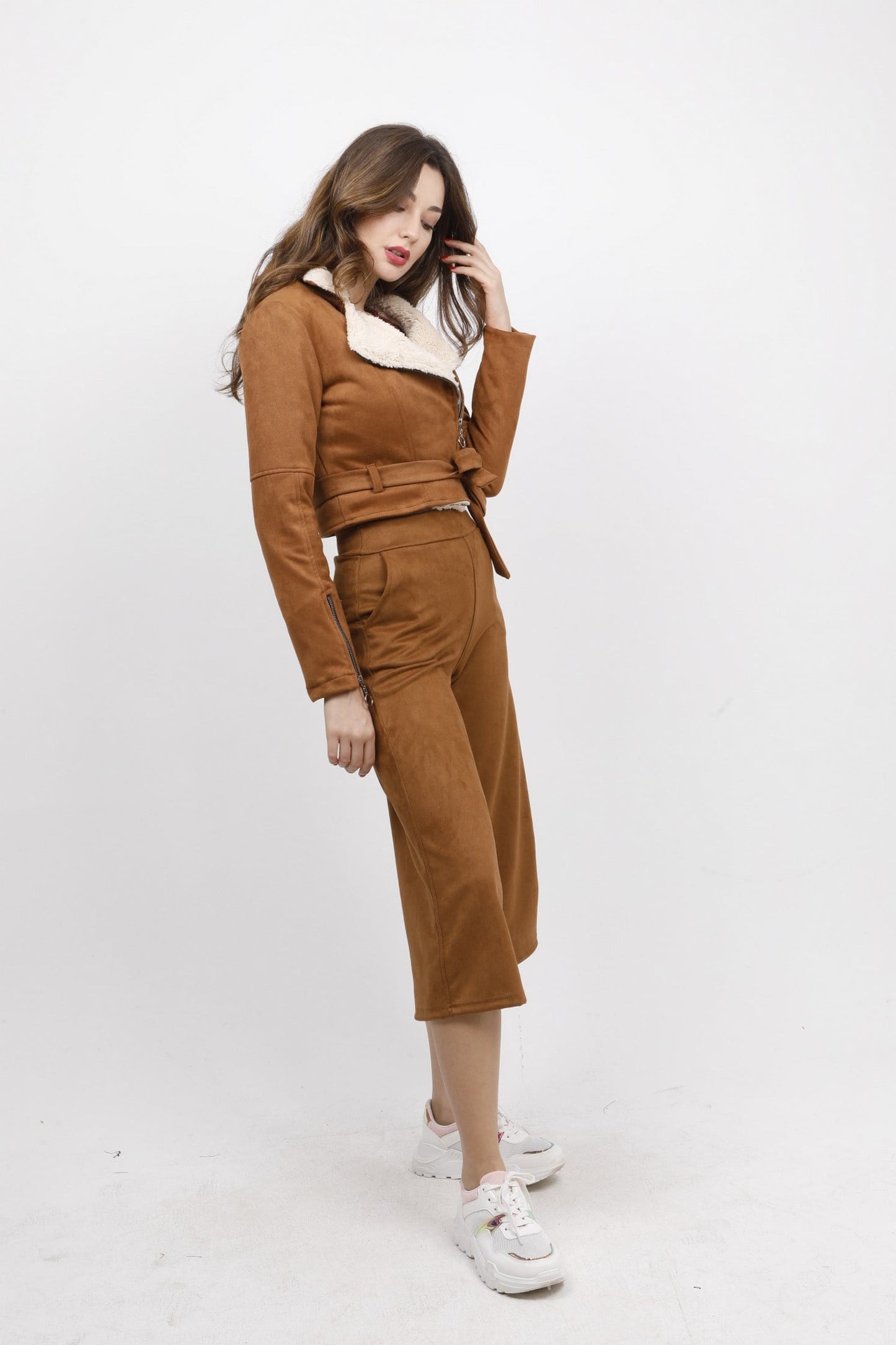 Set Jacket & ζιπ κιλότ παντελόνα