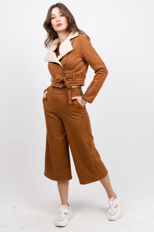 Set Jacket & ζιπ κιλότ παντελόνα