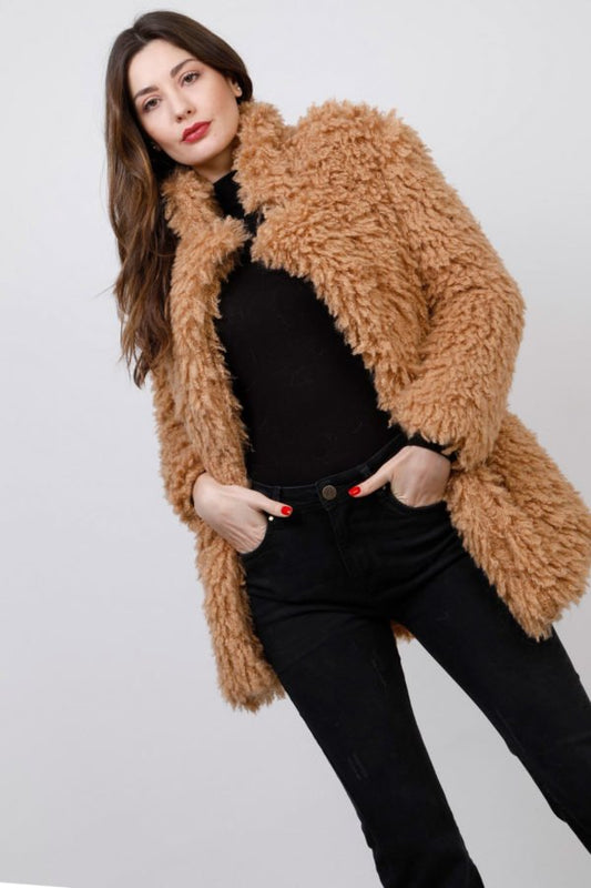 Ημίπαλτο με γούνα μπουκλέ