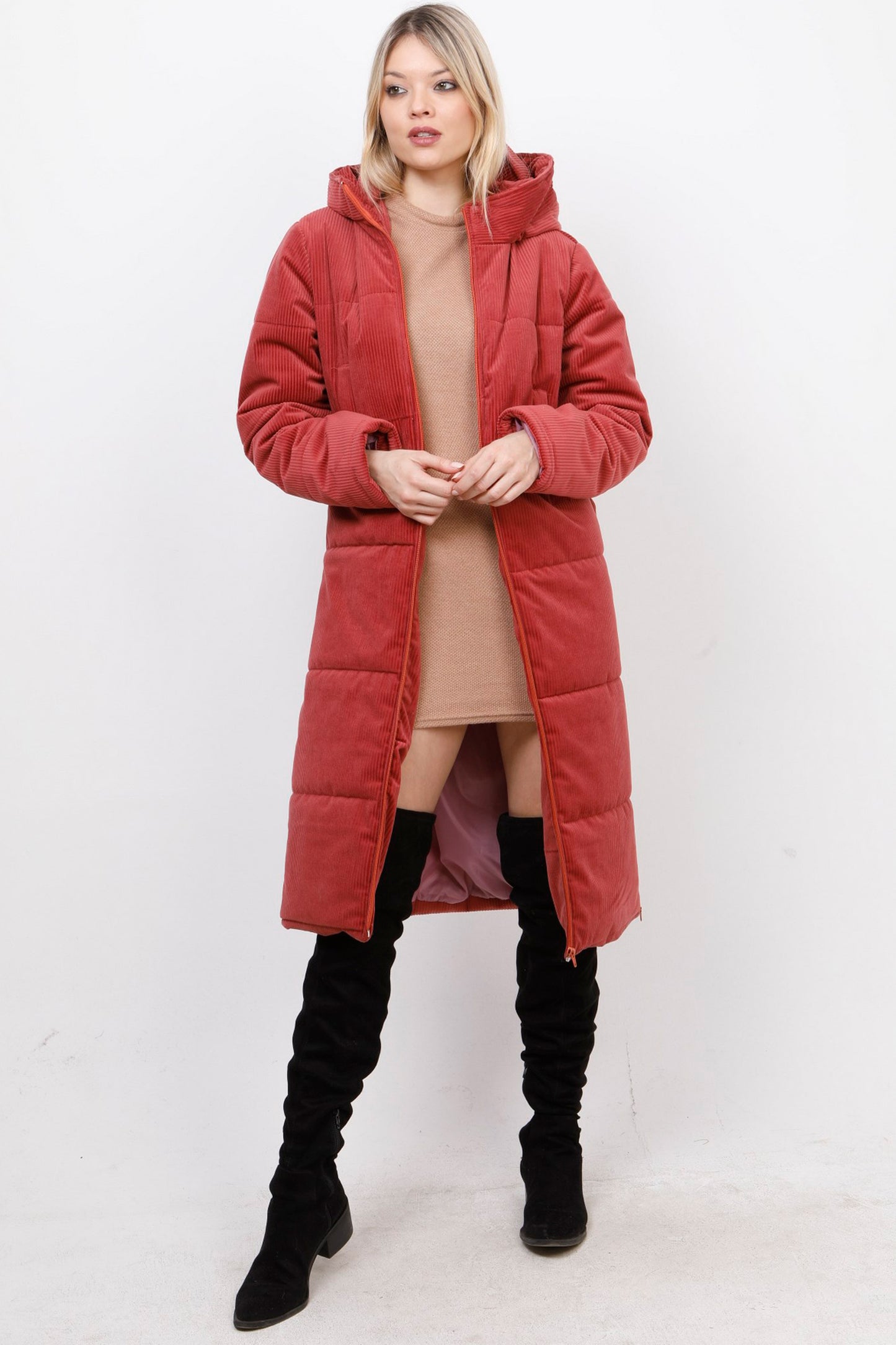 Παλτό midi κοτλέ