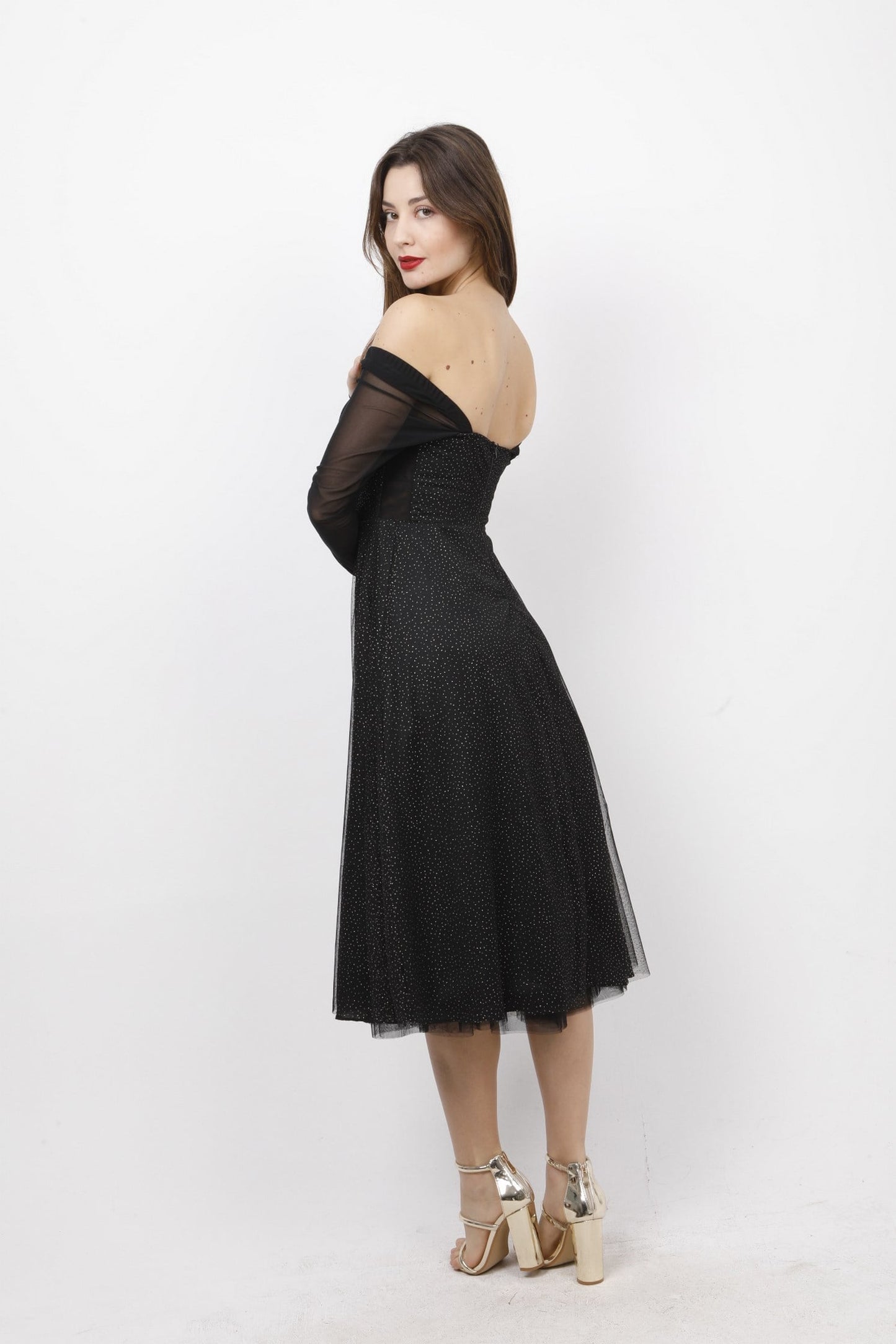 Φόρεμα midi lurex