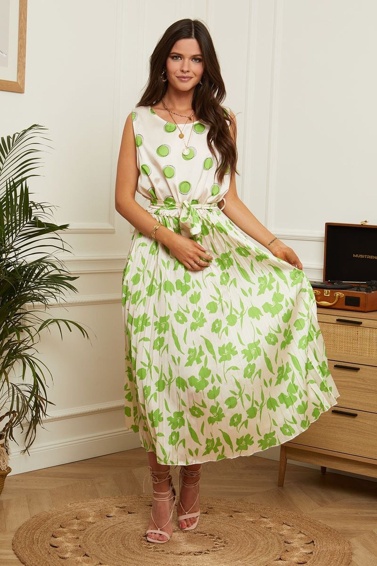 Φόρεμα maxi σατινέ floral