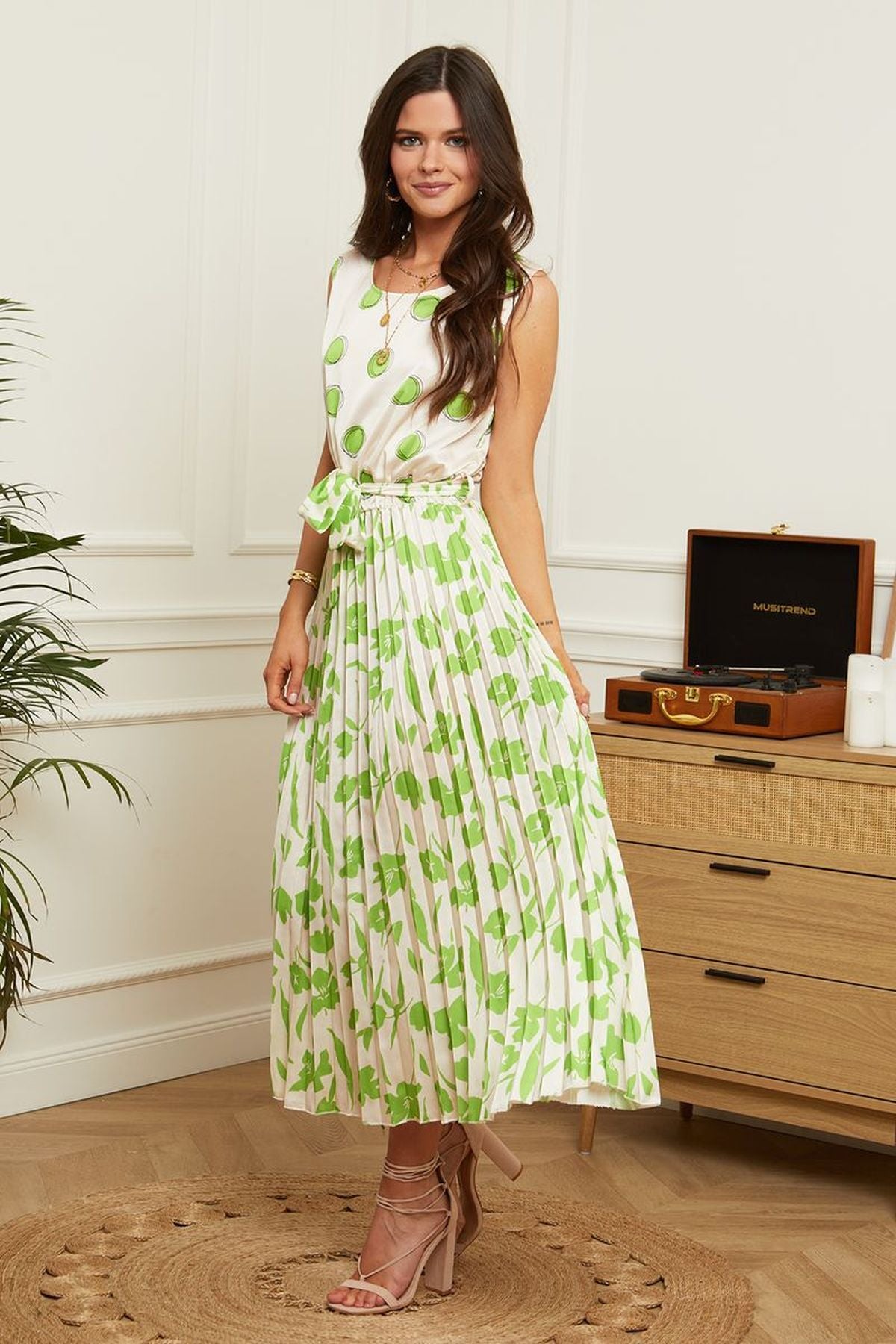 Φόρεμα maxi σατινέ floral