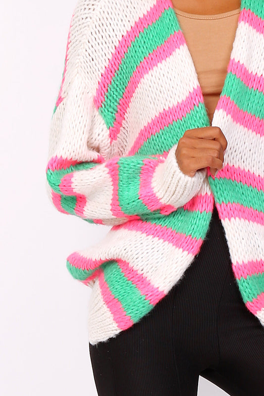 Ζακέτα πλεκτή ριγέ πολύχρωμη