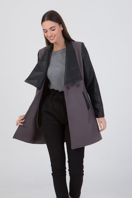 Jacket με λεπτομέρειες δερματίνης