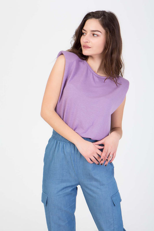 Μπλούζα αμάνικη με βάτες