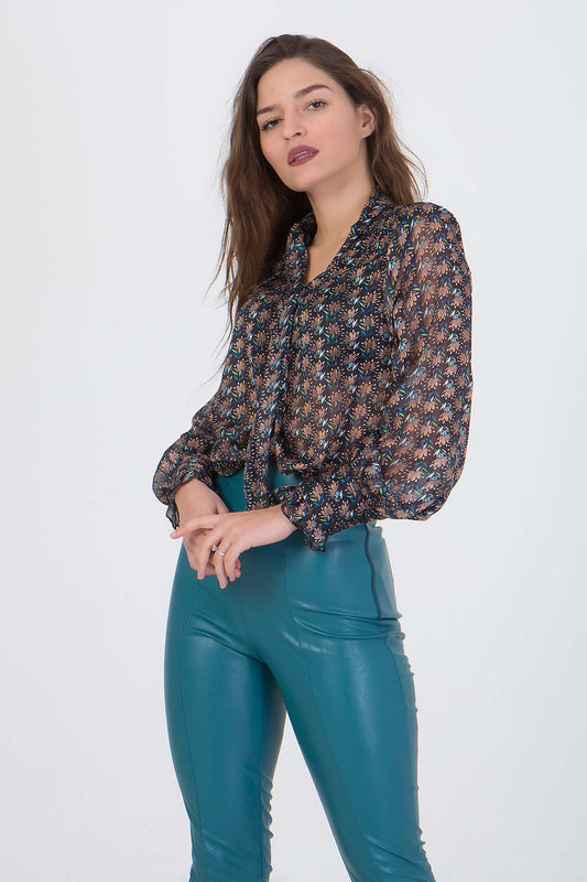 Μπλούζα floral με δέσιμο