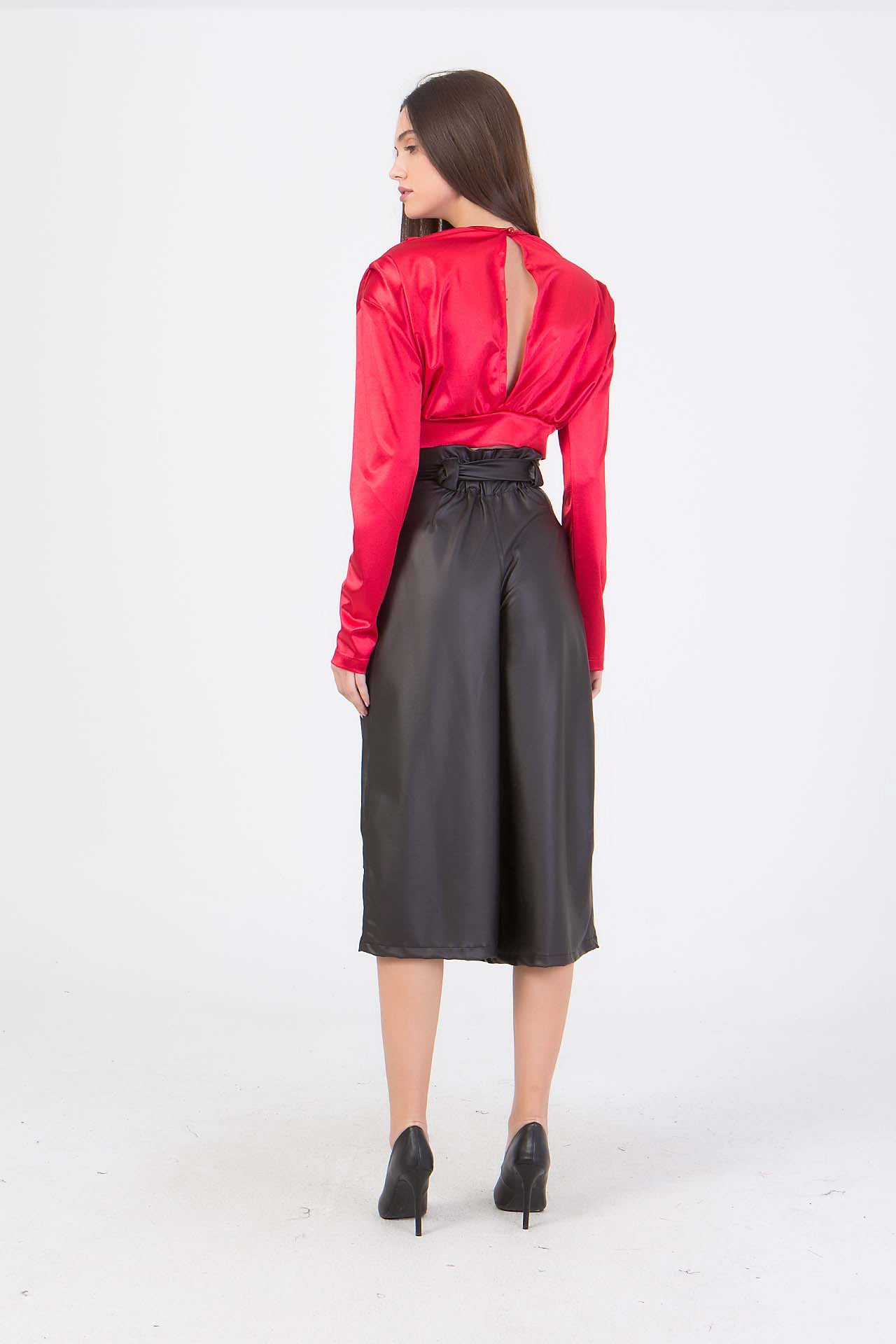 Ζιπ κιλότ δερματίνης