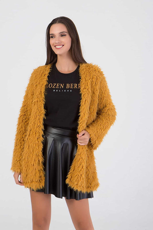 Ζακέτα γούνινη μπουκλέ