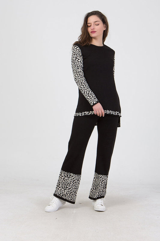 Σετ πλεκτό μπλούζα - παντελόνι