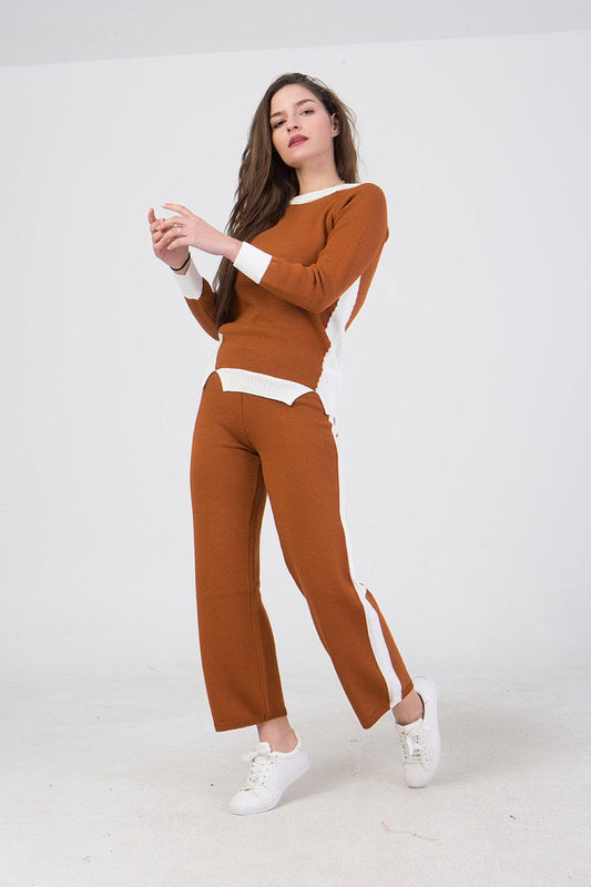 Σετ πλεκτό μπλούζα - παντελόνι
