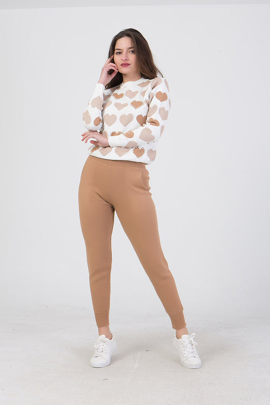 Σετ πλεκτό μπλούζα - παντελόνι