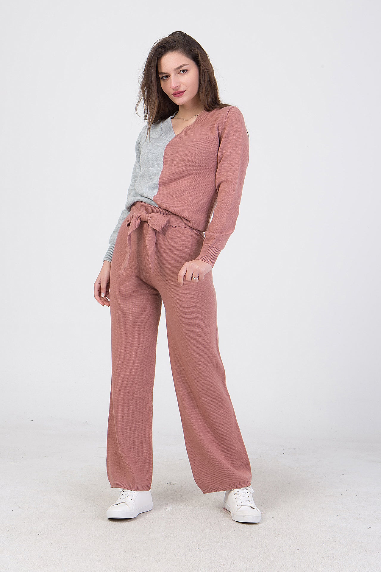 Σετ πλεκτό μπλούζα - παντελόνι