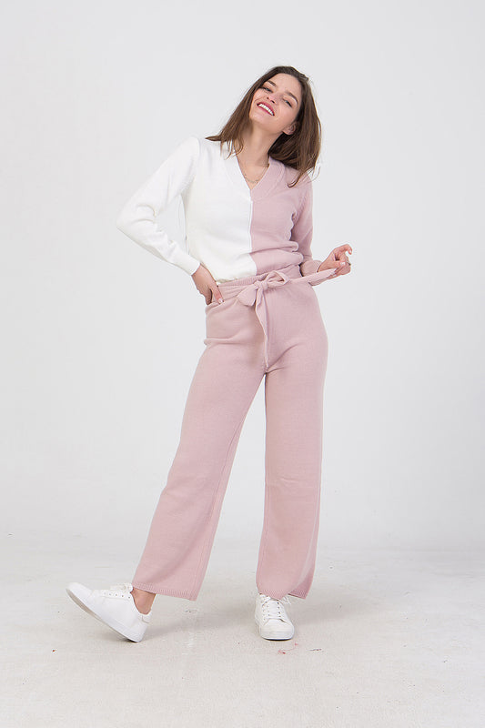 Σετ πλεκτό μπλούζα - παντελόνι