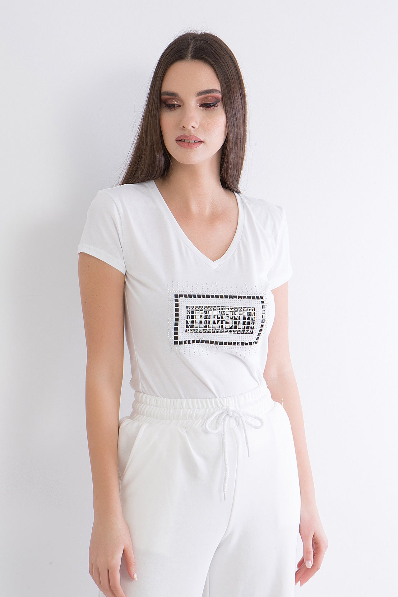 Μπλουζάκι printed με strass