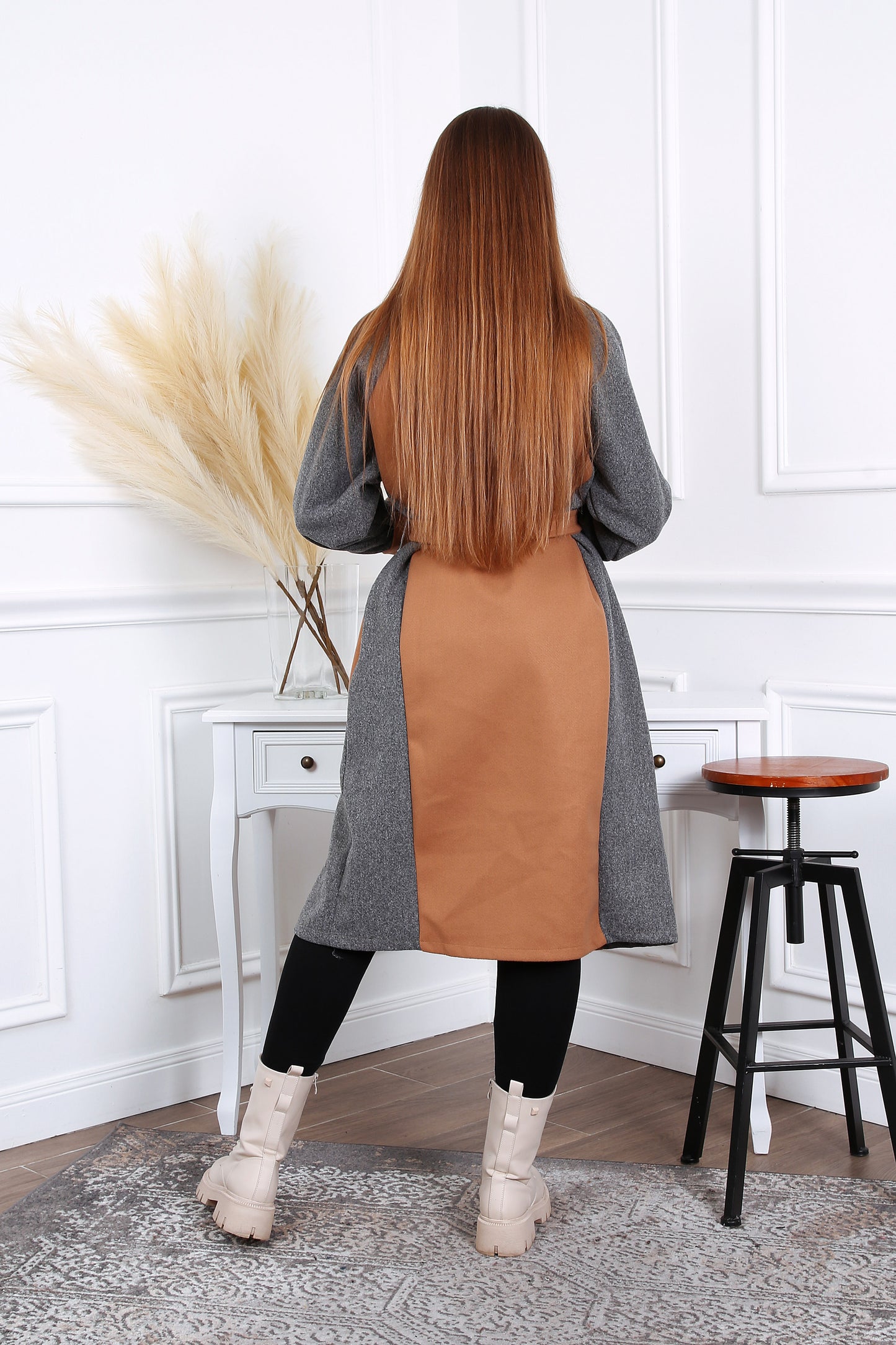 Παλτό μάλλινο δίχρωμο