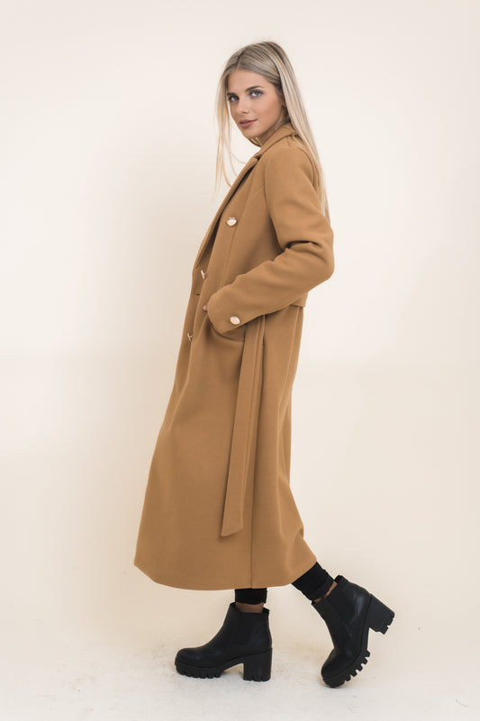 Παλτό μάλλινο με ζώνη