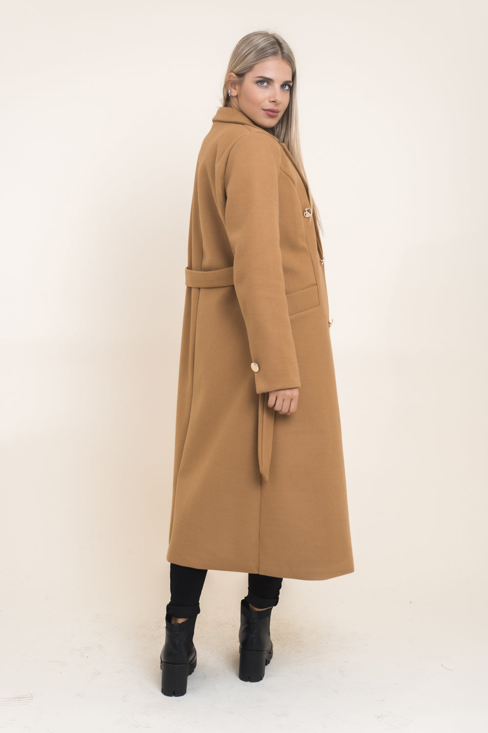 Παλτό μάλλινο με ζώνη